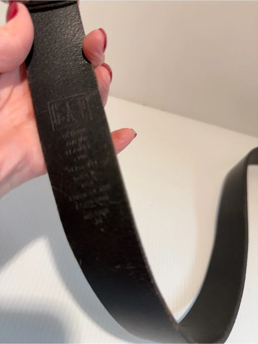 Vintage GAP Black Leather Belt with Distressed Silver Harness Buckle Size 34 Y2K